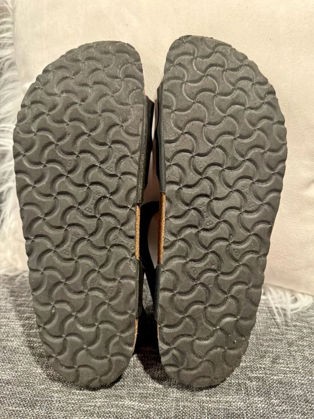 Birkenstock Arizona Sandals Men's 9–9.5 Narrow EU 42 Black Birko-Flor EUC